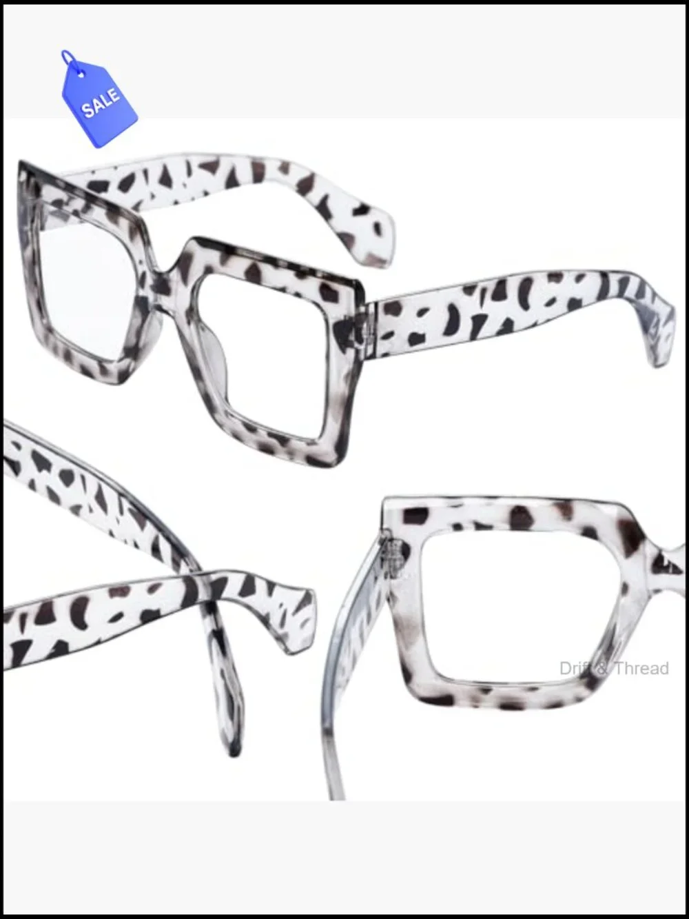 Oversized Square Blue Light Glasses for Women Computer Eyewear Clear Lens